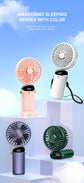 5000mAh Handheld Mini Fan Wireless USB Rechargeable Portable Digital Display Phone Holder Fan 5 Speed Foldable Neck Hanging Fans