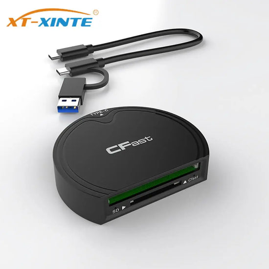 XT-XINTE 2 In 1 CFast 2.0 /SD Card Reader USB3.2 Gen2 10Gbps Type-C for Android Phone Laptop PC Memory Card Adapter Portable