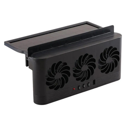 Solar Powered Car Radiator Cooling Fan With 3 Air Outlets Car Window Air Vent Fan USB Powered Auto Ventilation Fan For All Cars