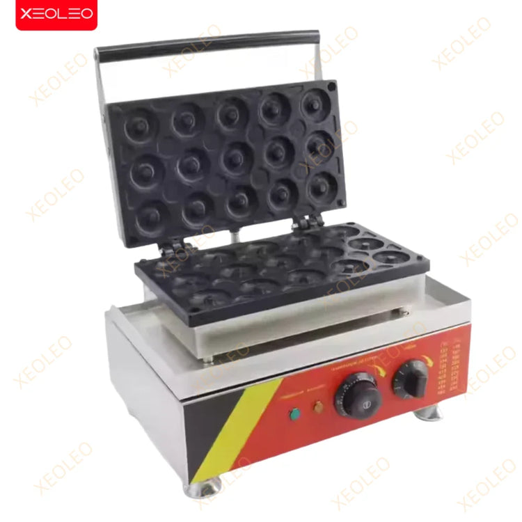 XEOLEO Electric Donut Maker 1500W/15PCS Kitchen Waffle Doughnut Machine With Non-stick Home Donut Baking And Dessert Makers - ElectronAge