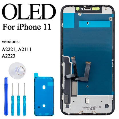 100% Tested Lcd For iPhone 11 Display 3D Touch Screen Replacement with Metal Frame Full FHD Durable Easy to Install Factory Lcd
