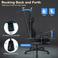 Hommpa 350lbs Gaming Chair Suede Fabric with Speakers - ElectronAge