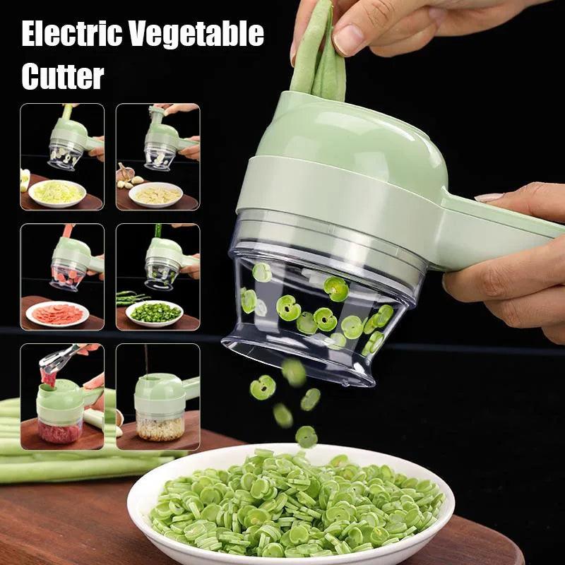 Wireless Electric Vegetable Cutter 4 in 1 - ElectronAge