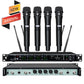 Leicozic 4 Channel Wireless Microphone Professional Radio System - ElectronAge