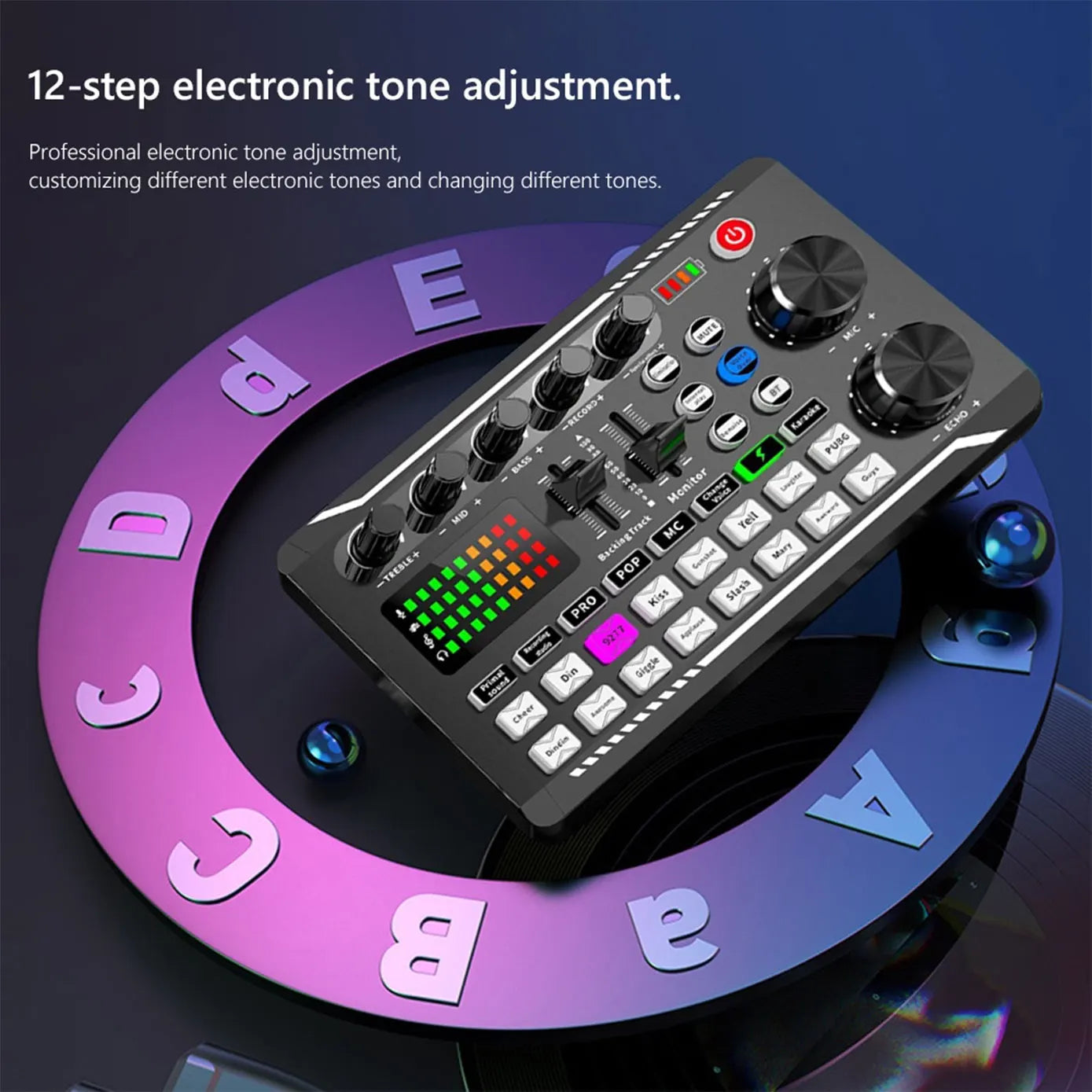 UV color stripe/dynamic microphone professional audio mixer - ElectronAge