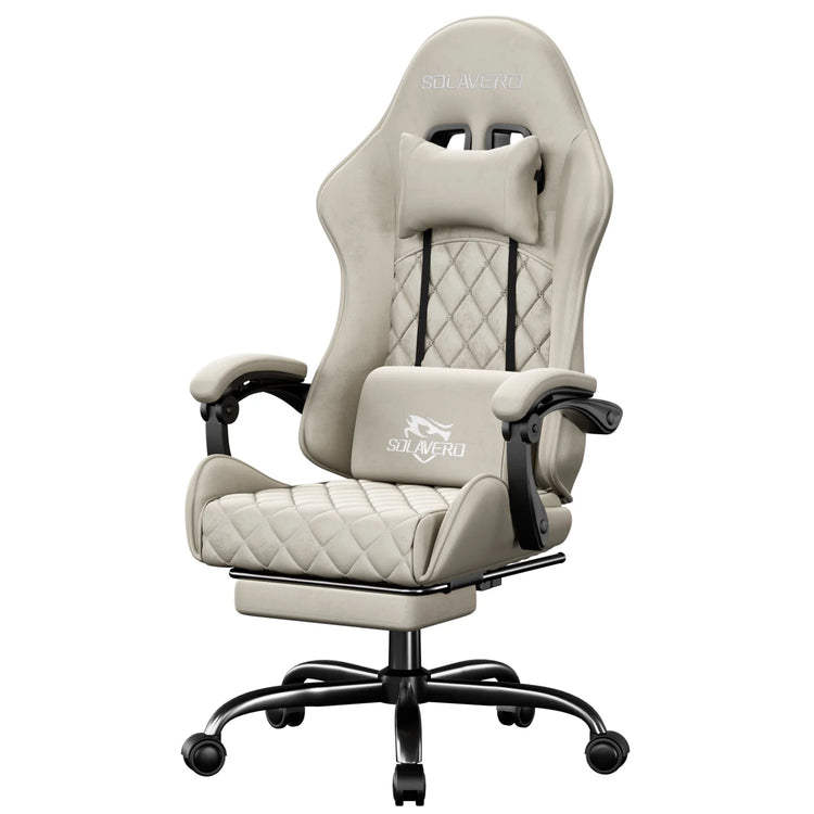 Massage Gaming Chair with 360°-Swivel and Headrest - ElectronAge