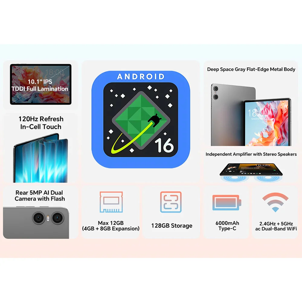 Teclast P30T Set 10.1" 120Hz Android 16 Tablet - ElectronAge