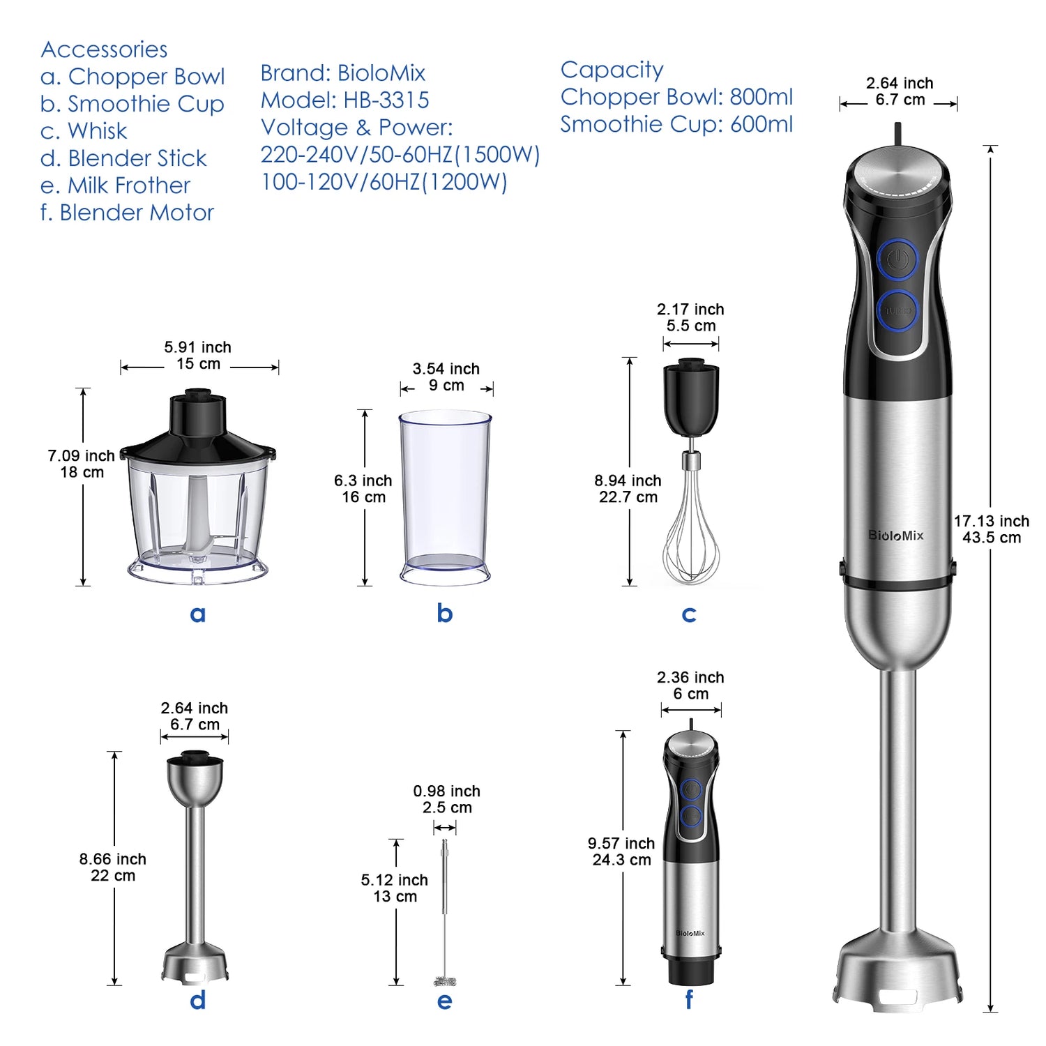 BioloMix 5 in 1 Immersion Hand Blender - ElectronAge