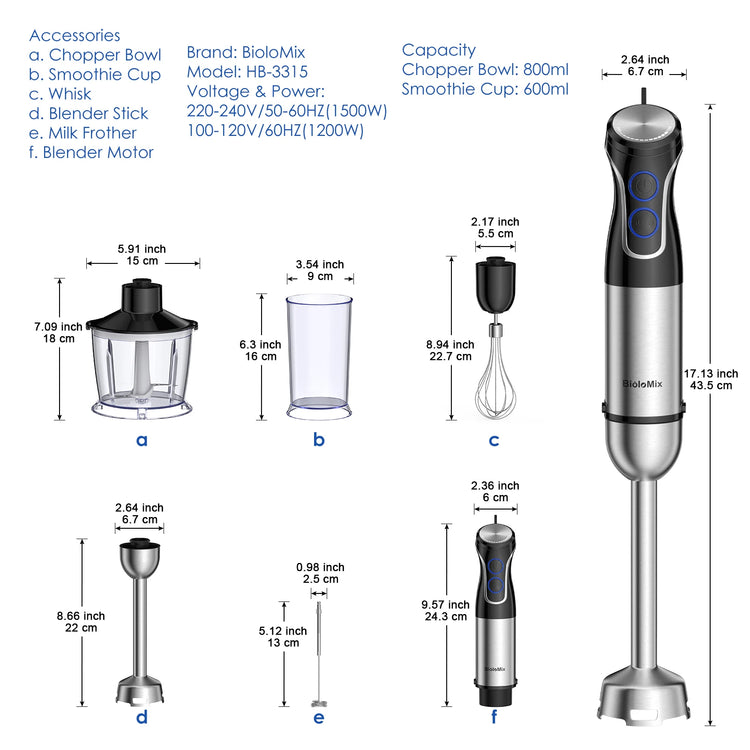 BioloMix 5 in 1 Immersion Hand Blender - ElectronAge