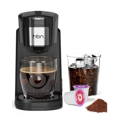 Single Serve Coffee Maker for K-Cup and Ground Coffee Fast Brew One Cup Coffee and Tea Machine with 10oz Stainless Steel Tank C