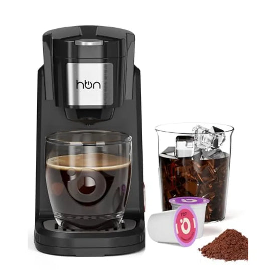 Single Serve Coffee Maker for K-Cup and Ground Coffee Fast Brew One Cup Coffee and Tea Machine with 10oz Stainless Steel Tank C