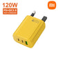 120w Fast Charging Dual Pd Ultra Quick Mobile Phone Charger Qc3.0 Usb Type C Chargers 3 Ports Wall Adapter Eu/us/uk Plug