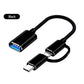 2-in-1 Micro USB USB C to USB3.0 OTG Cable Adapter New Condition Type C Male USB Female Converter MacBook Pro Charging Function