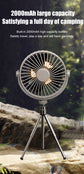 Tripod Stand Desk Air Cooling Blower Rotation Camping Ceiling Fan With Night Light Outdoor USB Chargeable Conditioning Cooler