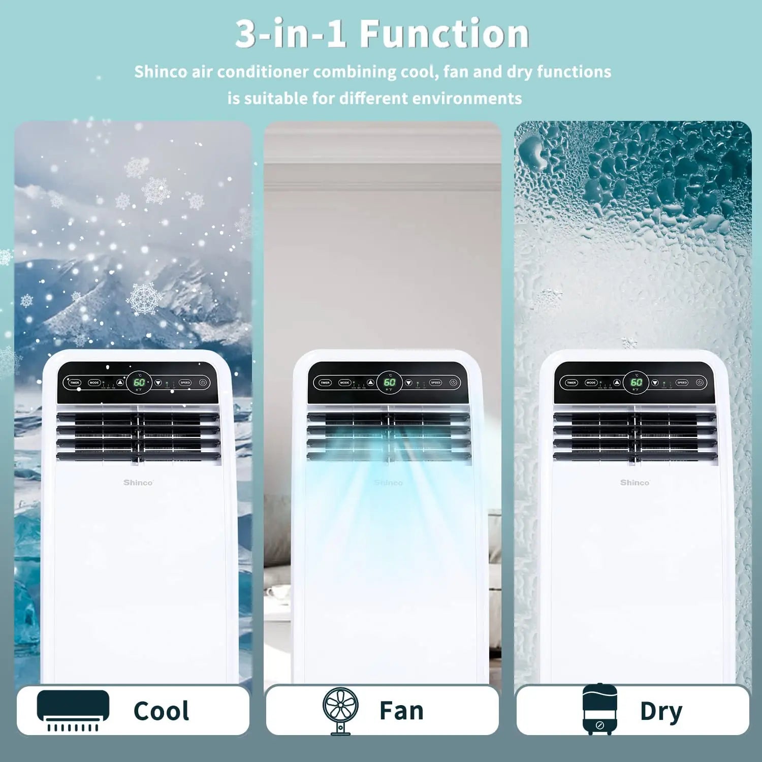 Shinco 8,000 BTU Portable Air Conditioner - ElectronAge