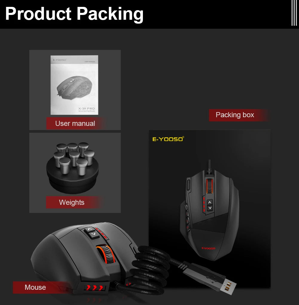 E-YOOSO X-39 USB Wired RGB Gaming Mouse - ElectronAge