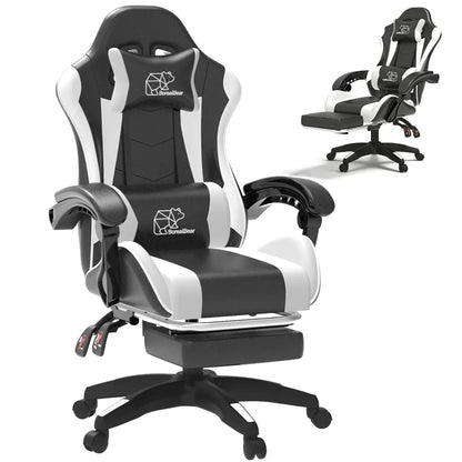 Ergonomic Gaming Chair, Leather Office Chairs with Foot Rest - ElectronAge
