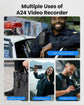 Boblov A24 1296P Night Vision Mini Camera with LED Screen Small Camcorder 180° Rotate Side Lens Bodycam Police Cam Bike Camera