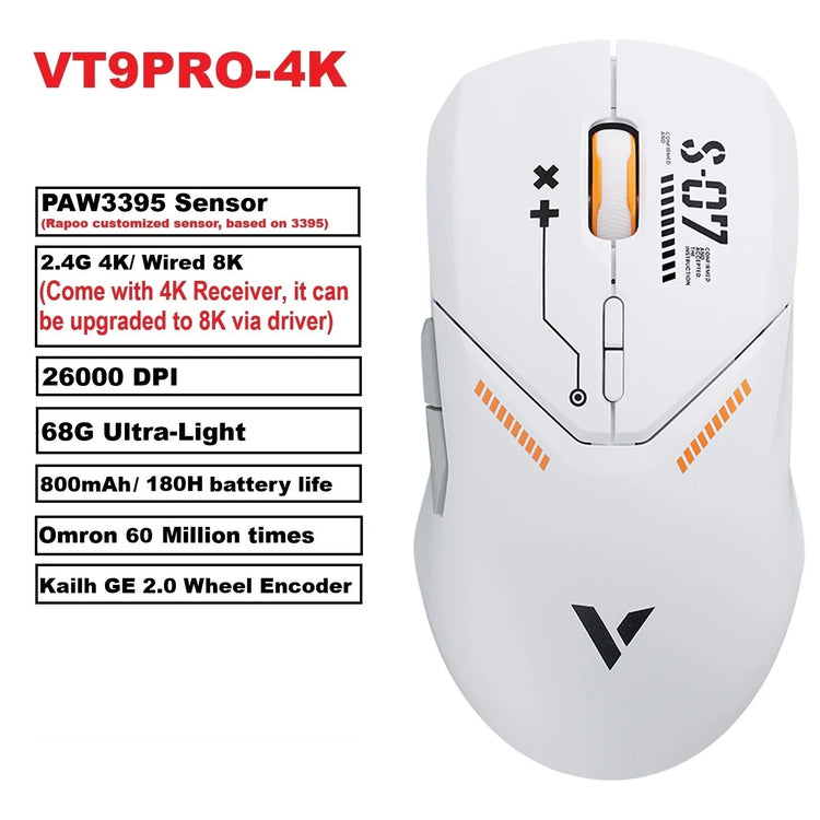 Rapoo VT9PRO PAW3398 Wireless Gaming Mouse - ElectronAge