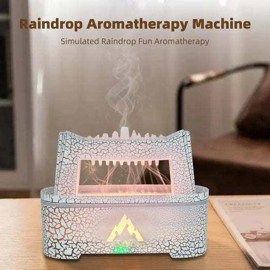 Calming Raindrop Design Humidifier Ultra Quiet Aromatherapy Diffuser 2 Soothing Color Light Timer Yoga Gift