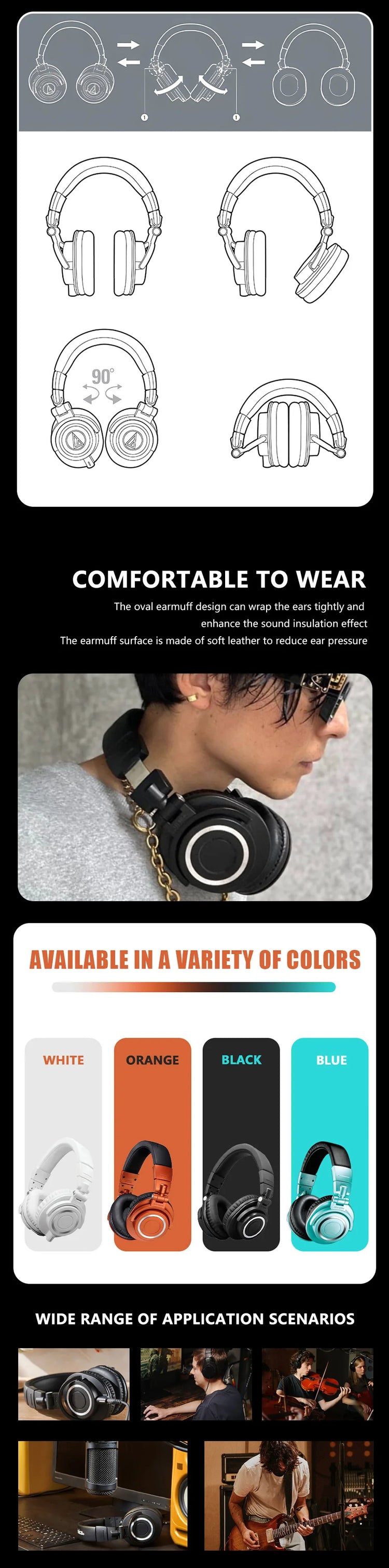 FarSoo M50X HIFI Audio Headphones - ElectronAge