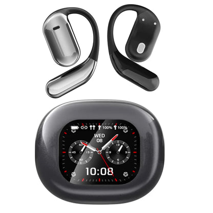 UYUXIO AI Translating Earphone OWS Real Time Translation Earbuds with 144 Languages Ear Buds with LCD Touch Screen Headphone