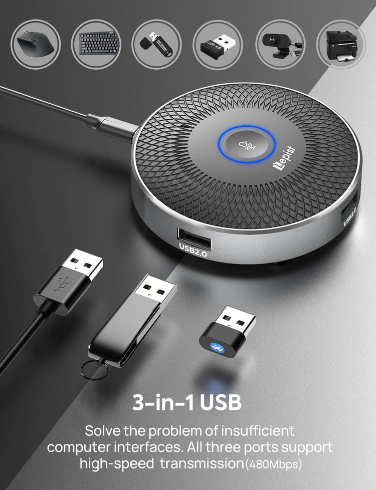 JOUNIVO Conference Microphone with 5-in-1 Usb Adapter - ElectronAge