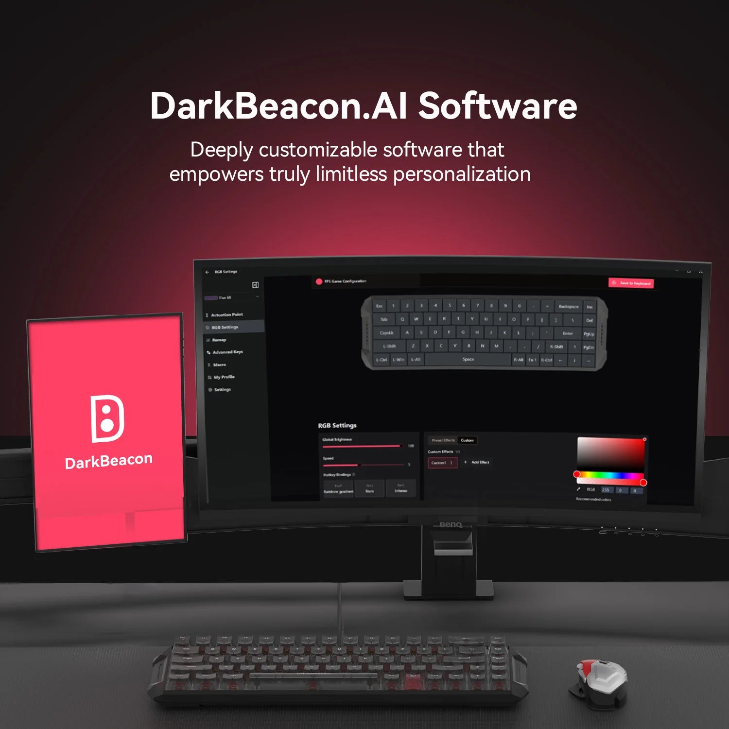 DarkBeacon Blade 68 RGB Silent Mechanical Gaming Keyboard - ElectronAge