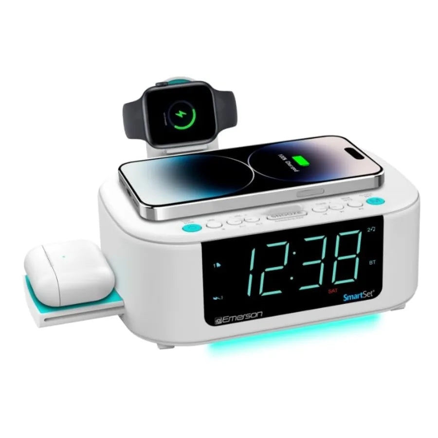 CKSW5010 Smartset Wireless Charging, Dual Alarm FM Clock - ElectronAge