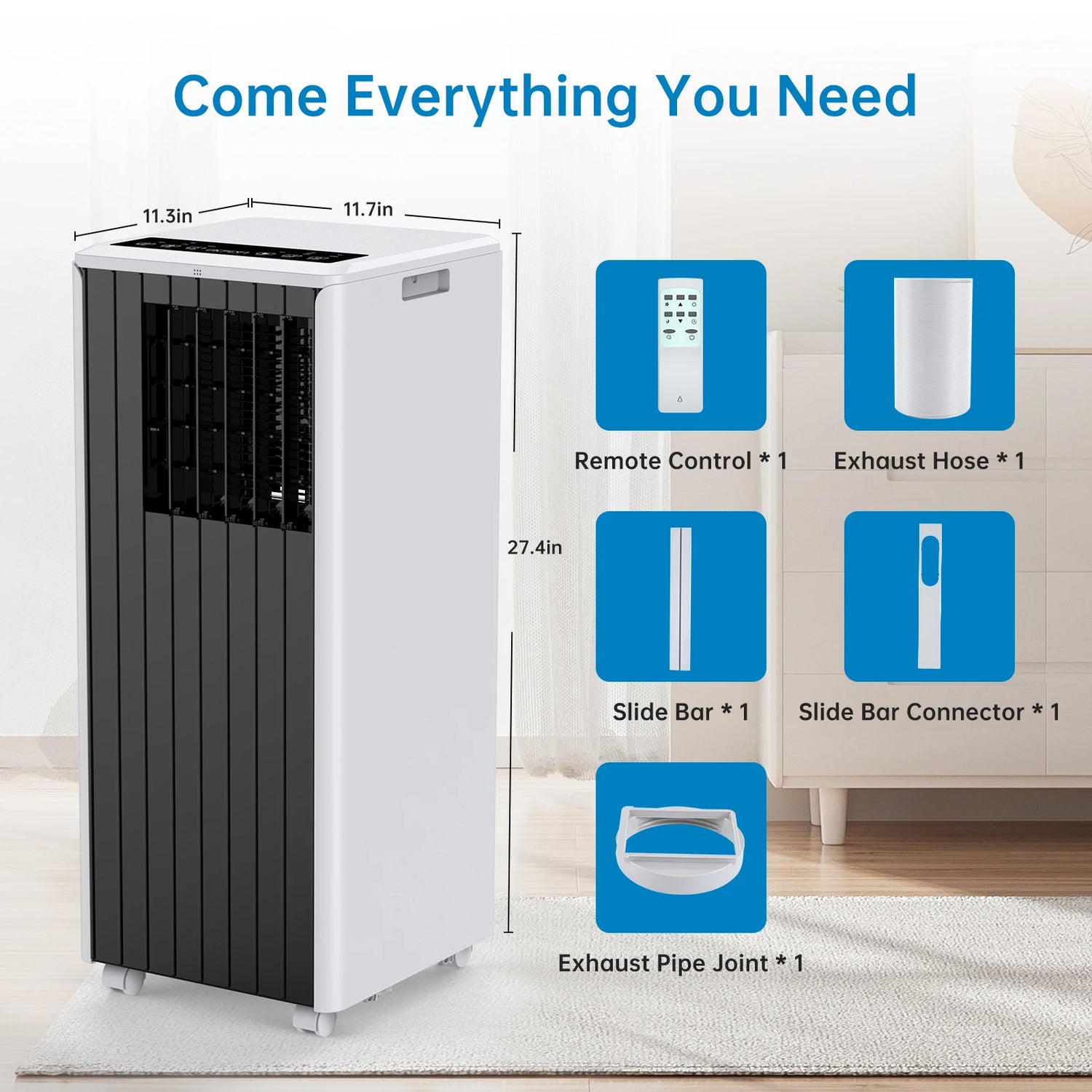 Acekool 8000 BTU Portable AC Unit with Remote - ElectronAge