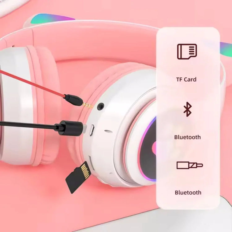 yggcoo Flash Lamp Cute Cat Ears Headphone - ElectronAge