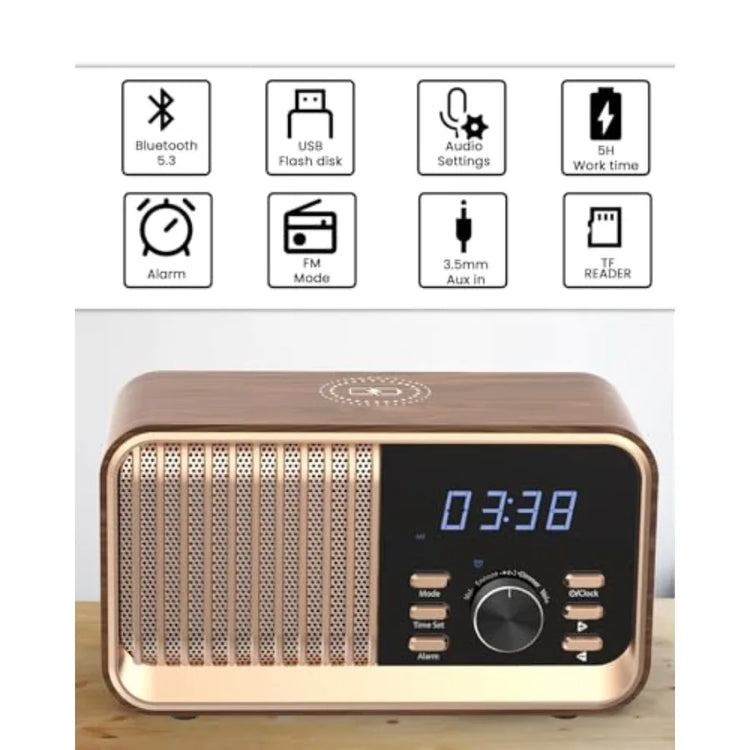 Alarm Clock Radio with Fast Wireless Charging - ElectronAge