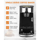 Single Serve Coffee Maker One-Button Fast Brew for Capsule Ground Tea Pod Coffee Maker for Home Office RV Camping Auto Shut Off