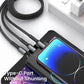 3 In 1 100w Transparent Fast Charging Cable Type C USB Micro For iPhone 15 Samsung Huawei Pilot Lamp Charger USB C 6A Data Cable