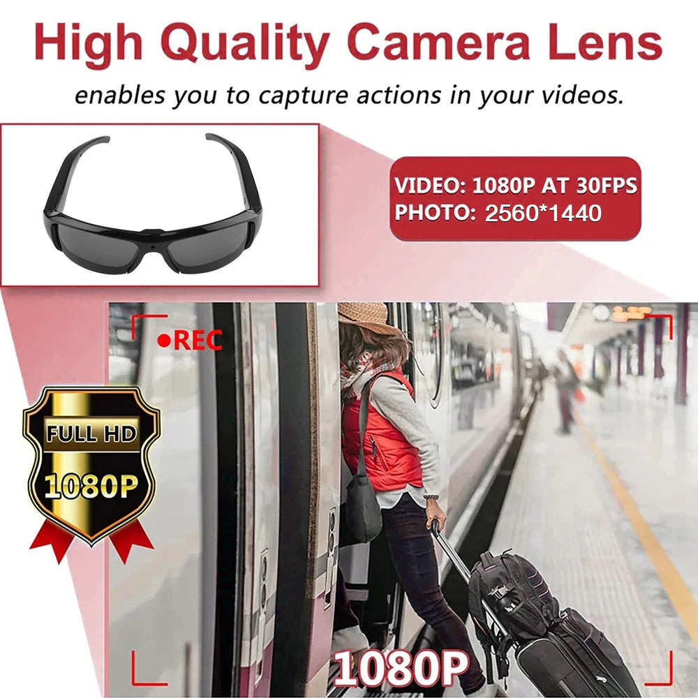 Portable 1080P HD Mini Glasses Camera Video Recorder - ElectronAge