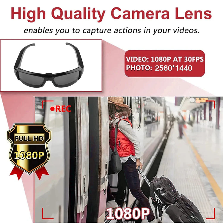 Portable 1080P HD Mini Glasses Camera Video Recorder - ElectronAge