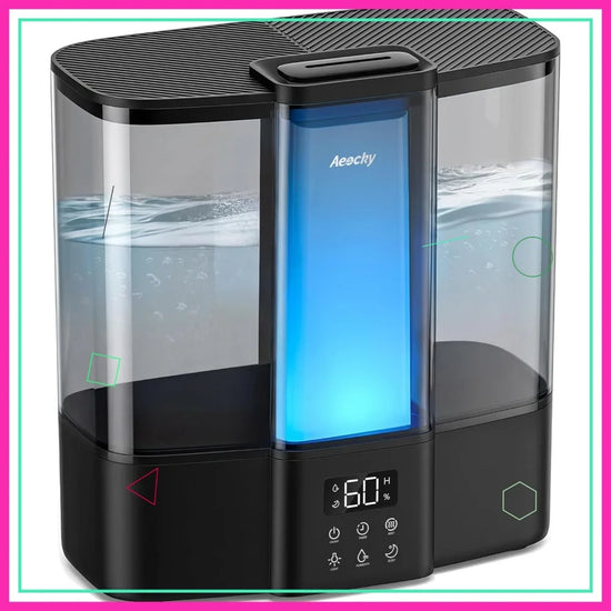 Quiet Ultrasonic Humidifier for Baby, 4L Top-Fill Cool Mist with Ambient Light & Timer