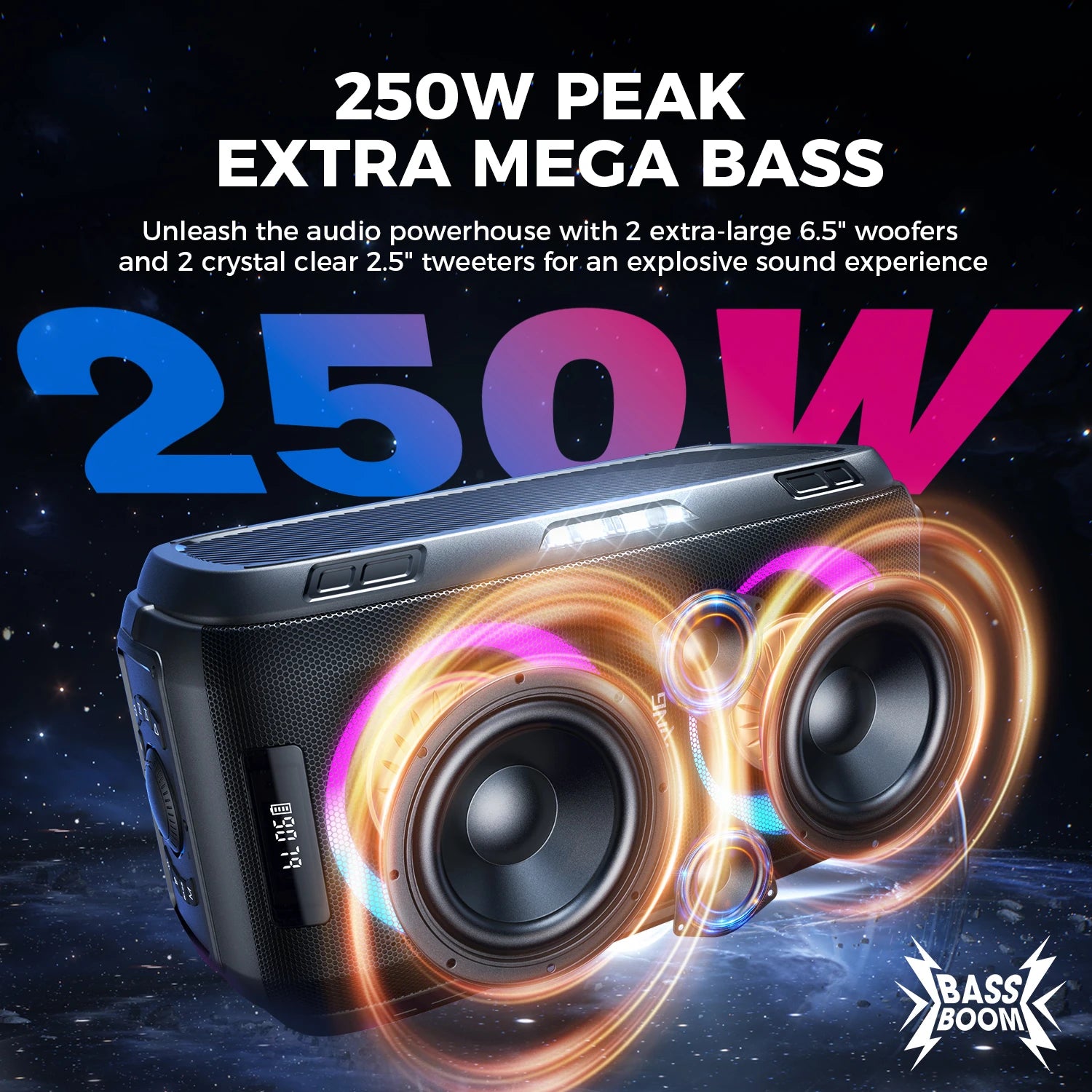 W-KING 250W PEAK Large Bluetooth Speaker - ElectronAge