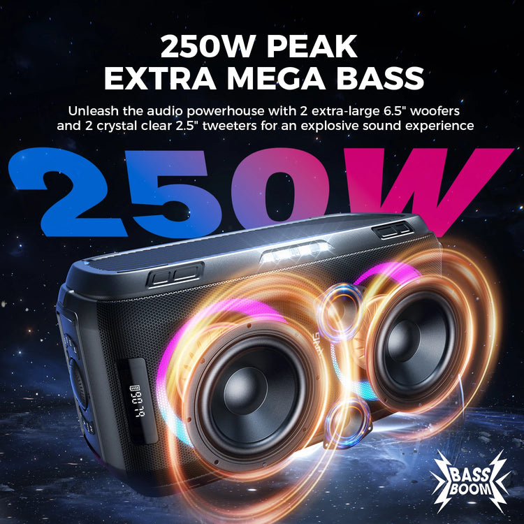 W-KING 250W PEAK Large Bluetooth Speaker - ElectronAge