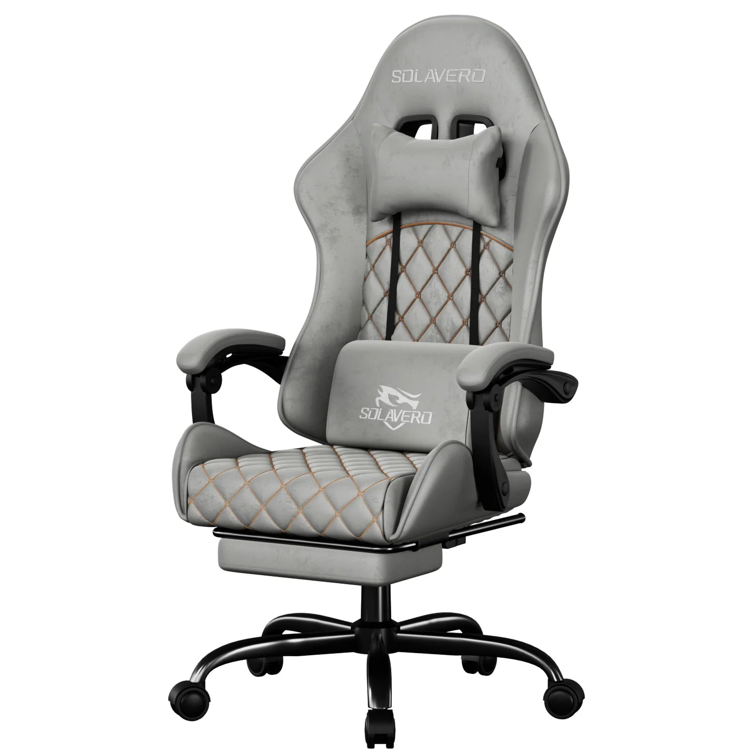 Massage Gaming Chair with 360°-Swivel and Headrest - ElectronAge