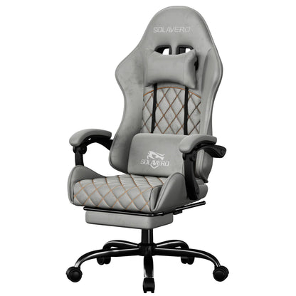 Massage Gaming Chair with 360°-Swivel and Headrest - ElectronAge