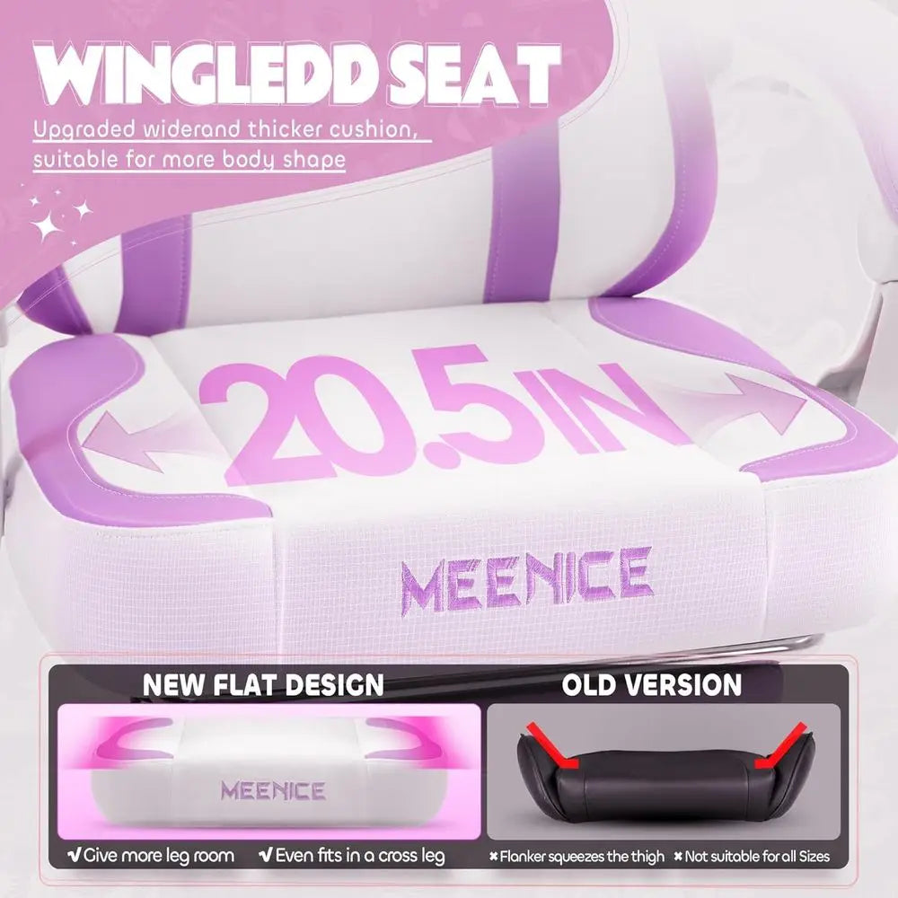 Cute Cat Ear Gaming Chair with Lumbar Support - ElectronAge