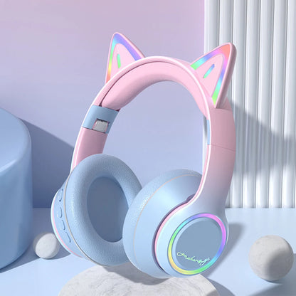 QearFun RGB Cat Ear Bluetooth Headphones - ElectronAge