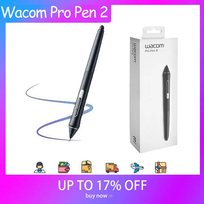 Wacom Pro Pen 2 (KP-504E) for Intuos Pro Cintiq Pro Mobile Studio Pro Display Tablets 8192 Pressure Levels Creative Stylus
