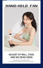 5000mAh Handheld Mini Fan Wireless USB Rechargeable Portable Digital Display Phone Holder Fan 5 Speed Foldable Neck Hanging Fans