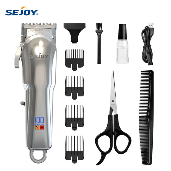 Sejoy Professional Electric Hair Trimmer Cordless Rechargeable Shaver Hair Cutting Machine for Men Hair Clipper Barber Shop