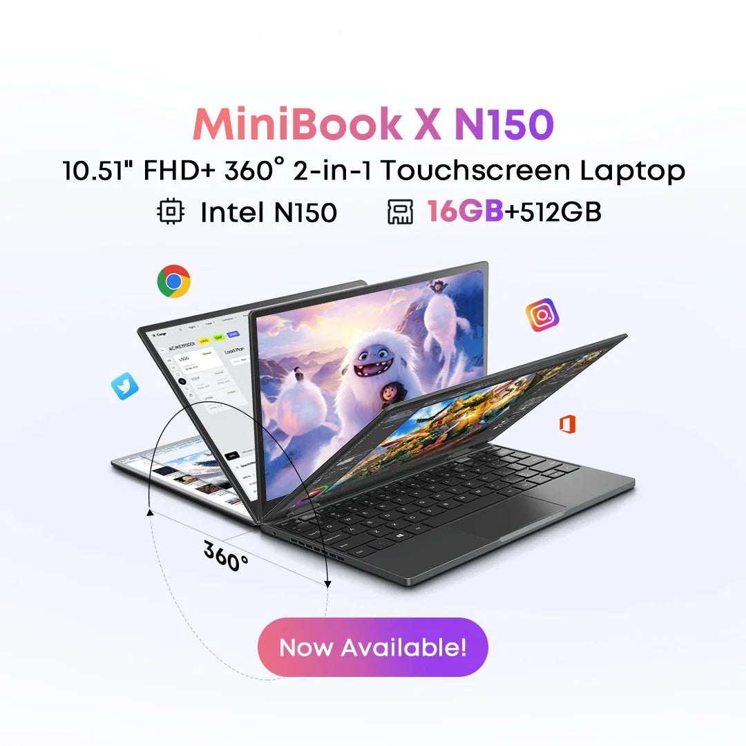 CHUWI MiniBook X 2-in-1 Touch Screen Laptop - ElectronAge