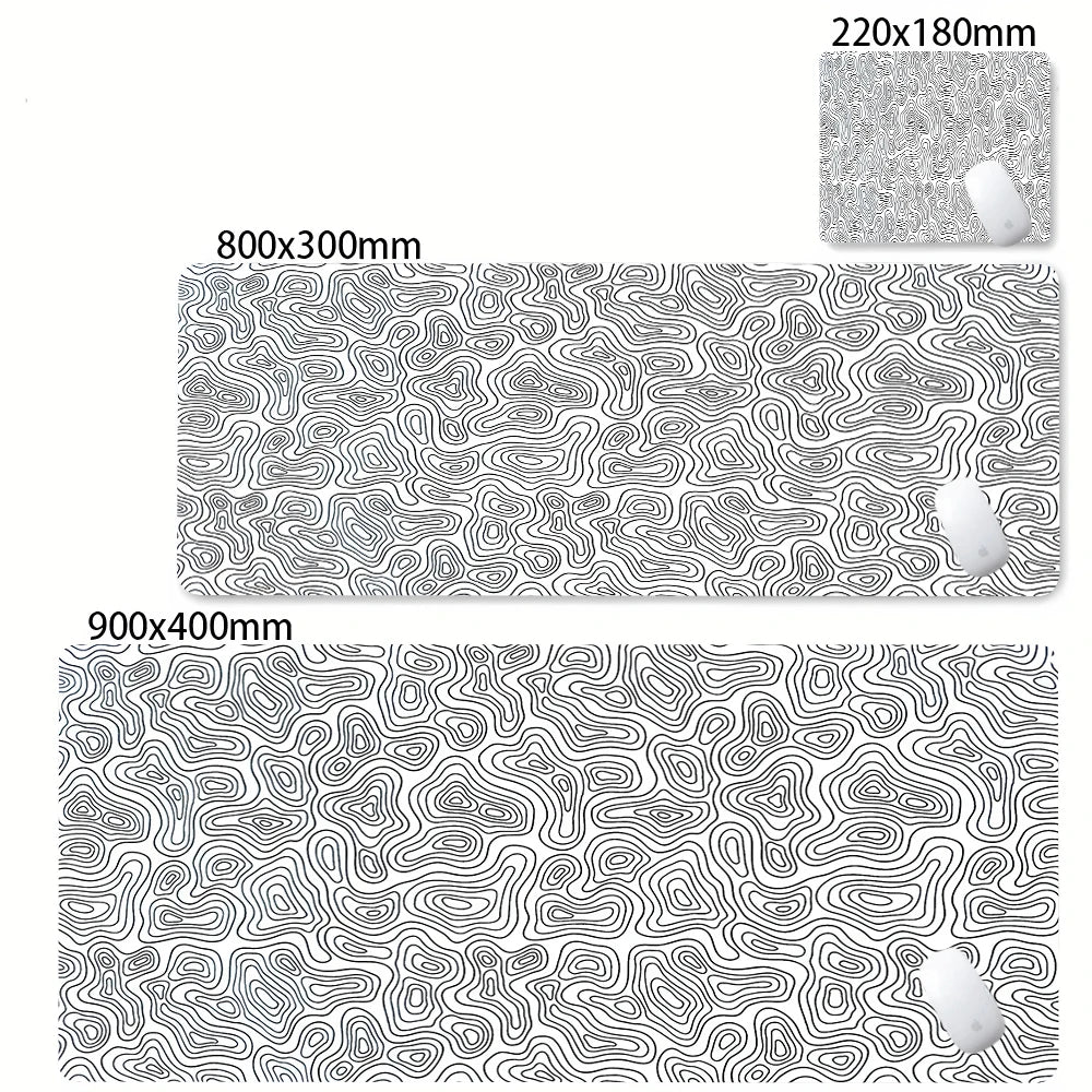 Admisitr XXL Desk Mat Black And White Strata Liquid Mousepad - ElectronAge