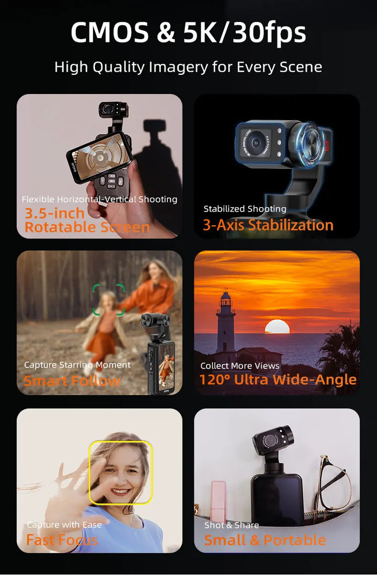 ORDRO M5 Handheld Pocket Digital Camera - ElectronAge