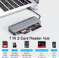 7 in 1 Multi Memory Card Reader USB C USB SD Card Reader for SD TF CF XD MS SD，for PC Plug and Play